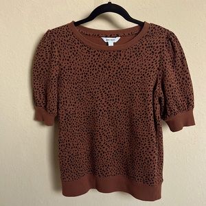 NWOT Nine West french terry small leopard print sz S